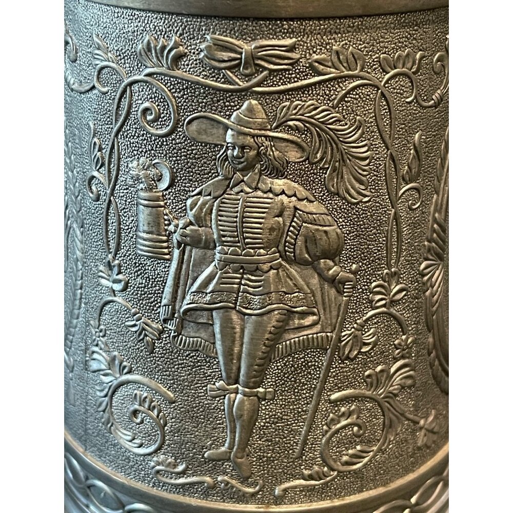 RARE Vtg Miller President’s Club 1983 German Pewter Beer Stein Tankard w/ Lid 8" - Picture 6 of 15